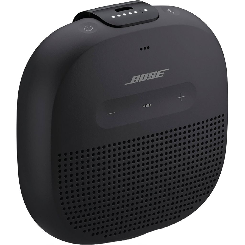 Tiny Bose SoundLink Micro Bluetooth Speaker: Rugged, Waterproof, Portable Black Sound