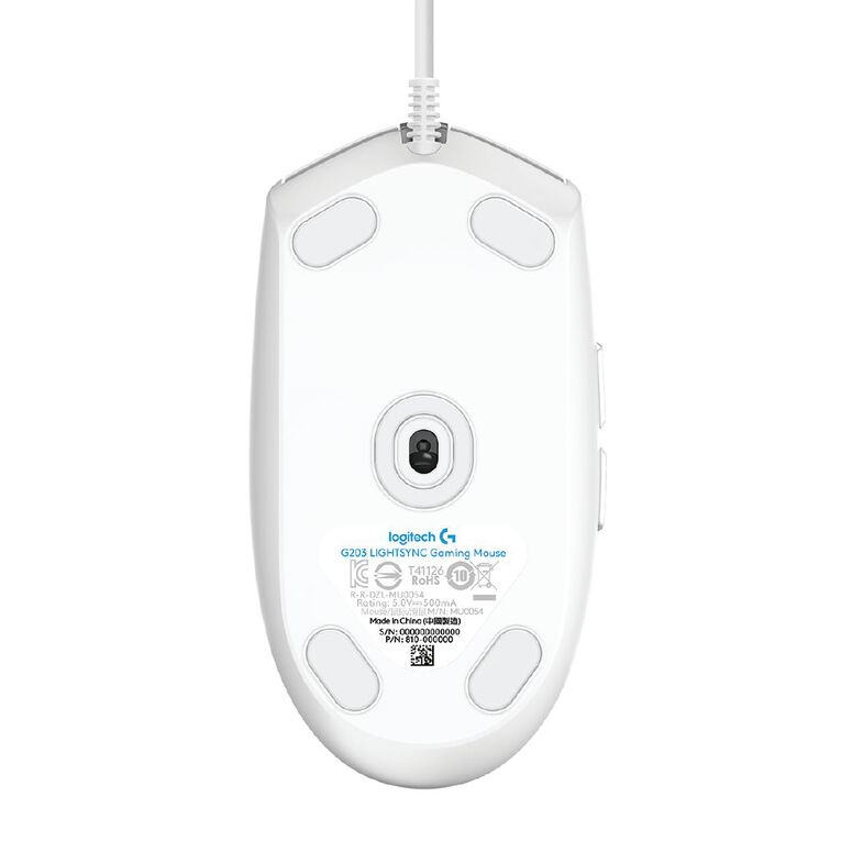 Logitech G203 LIGHTSYNC RGB Gaming Mouse White - High Performance 8K DPI Sensor