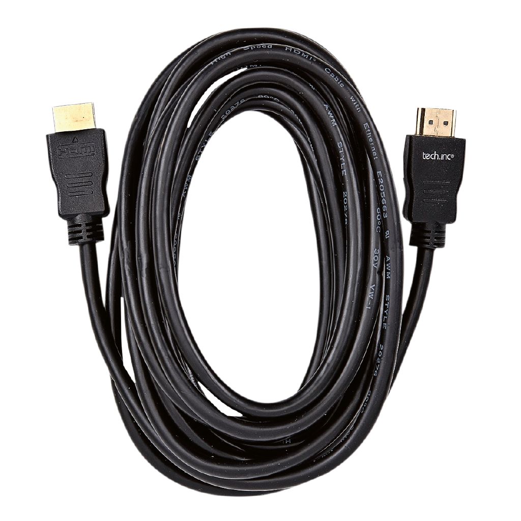 Tech.Inc 16.4ft Gold-Plated HDMI Cable for Full HD 3D TVs & Gaming Consoles
