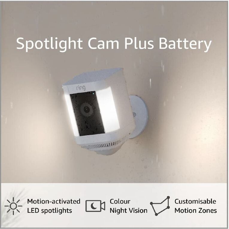 Ring Spotlight Cam Plus Battery 2-Pack: Wireless 1080p HD Security Camera