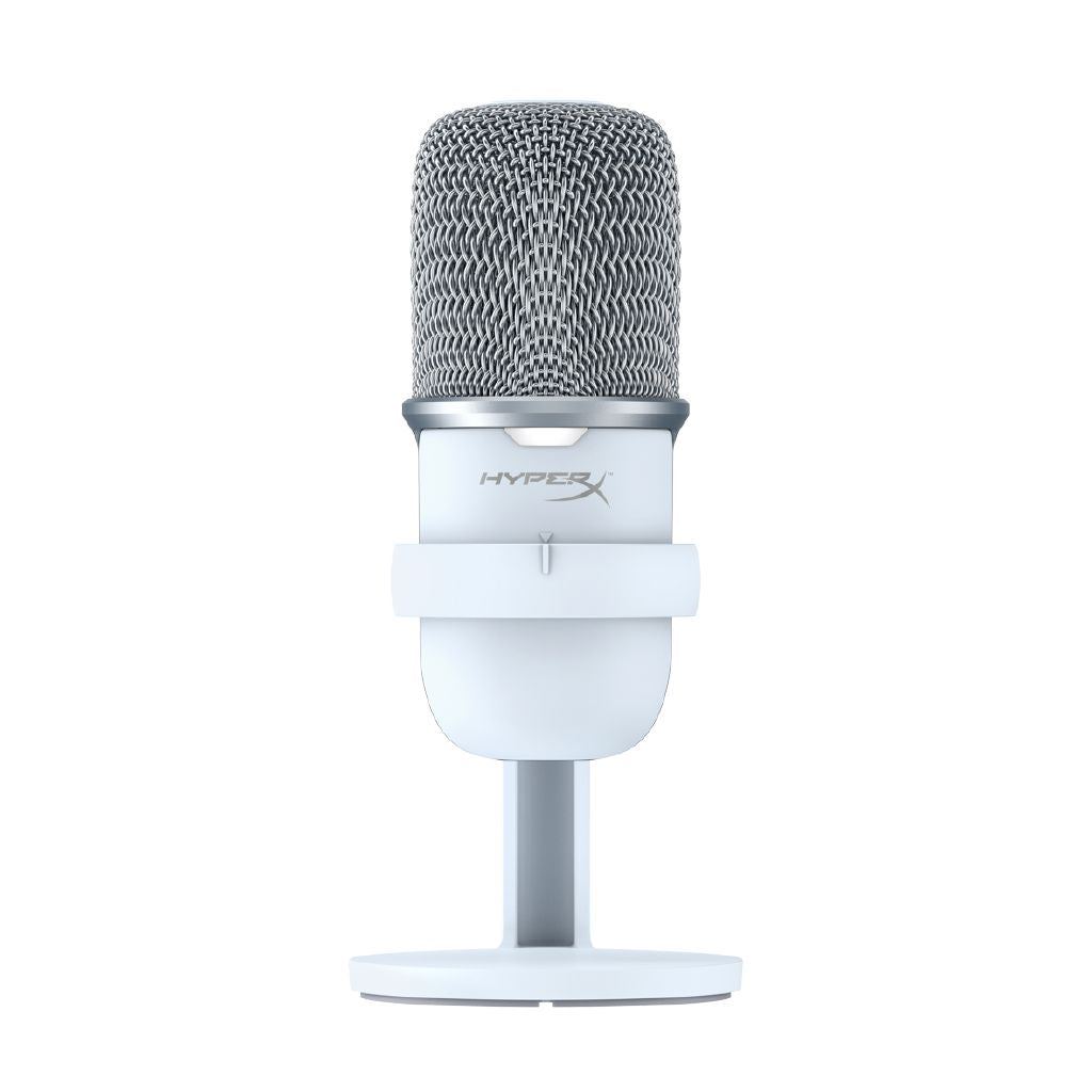 HyperX SoloCast White USB Microphone: High-Quality Audio for Streamers & Gamers