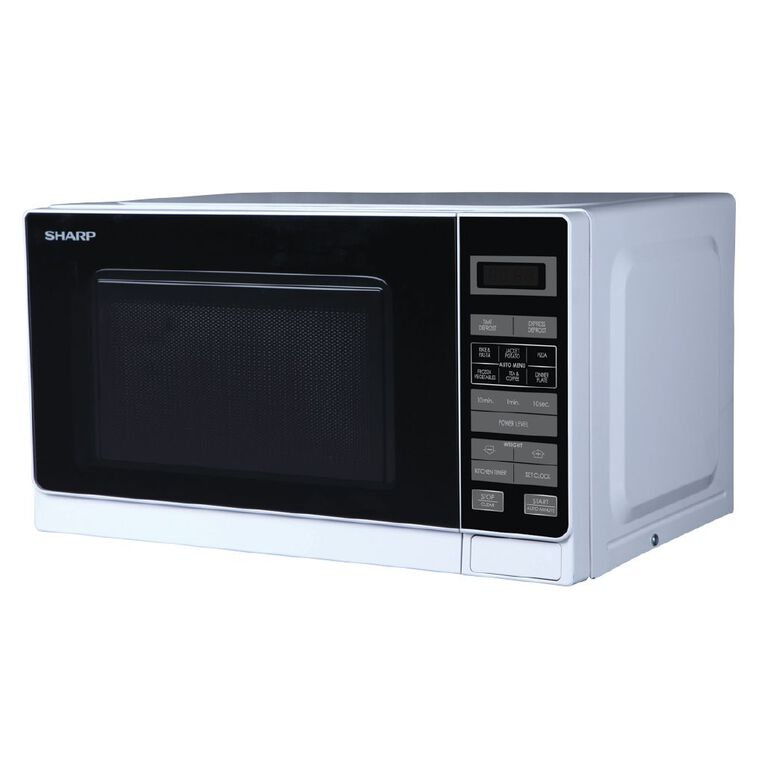 Sharp 20L 750W Compact White Microwave Oven with 8 Auto Menus