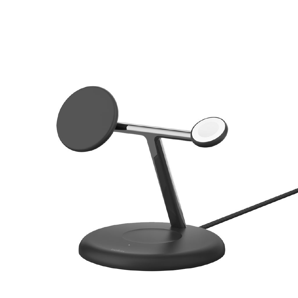 Belkin Qi2 3-in-1 Magnetic Fast Charger Stand for iPhone, Watch, & AirPods