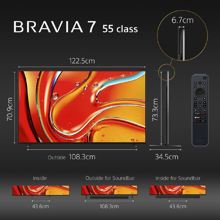 Sony BRAVIA 7 55 Inch XR70 4K Mini-LED Google TV 2024