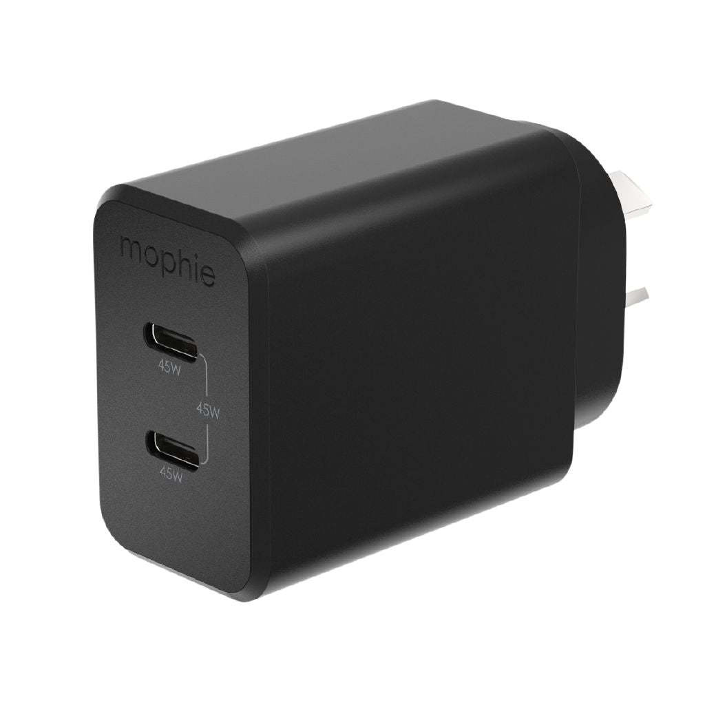 Mophie Essential 45W Dual USB-C GaN Fast Wall Charger with Folding Prongs