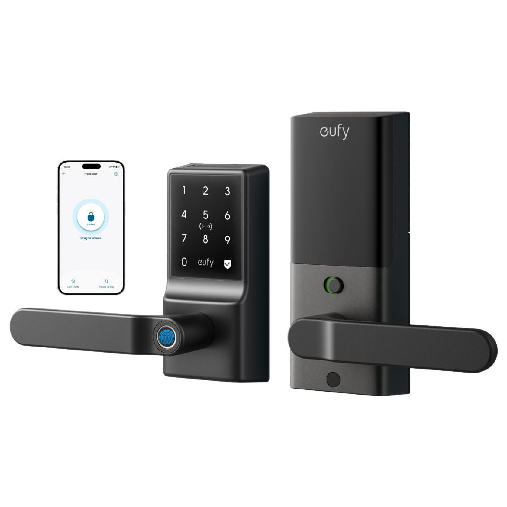 Eufy Smart Lever Lock C33: Keyless Fingerprint Wi-Fi Entry Door Security