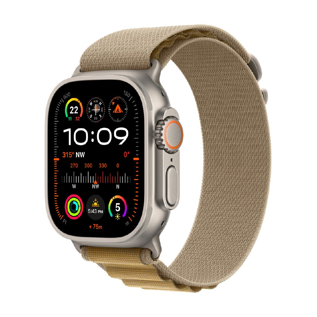 Apple Watch Ultra 2 GPS Cellular 49mm: Natural Titanium Case with Tan Alpine Loop