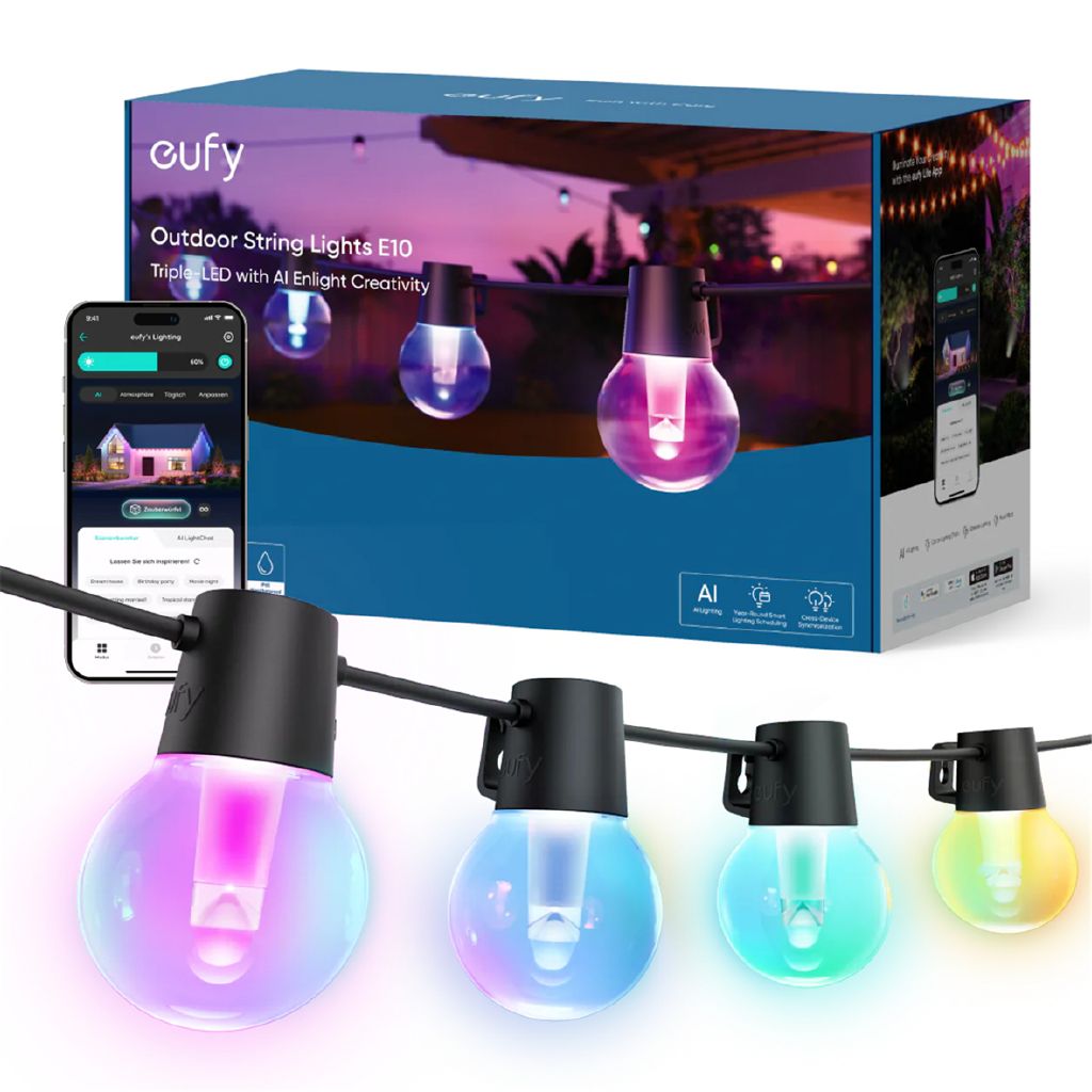 Eufy Outdoor String Lights E10: Smart RGBWW, Weatherproof, App-Controlled, 98-Foot