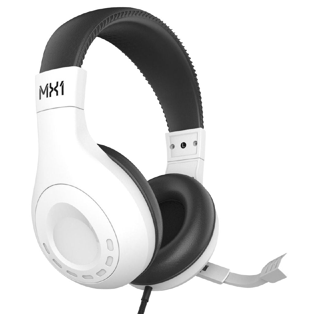 Playmax MX1 Universal Gaming Headset: Crisp Stereo Sound, Rotatable Mic, White