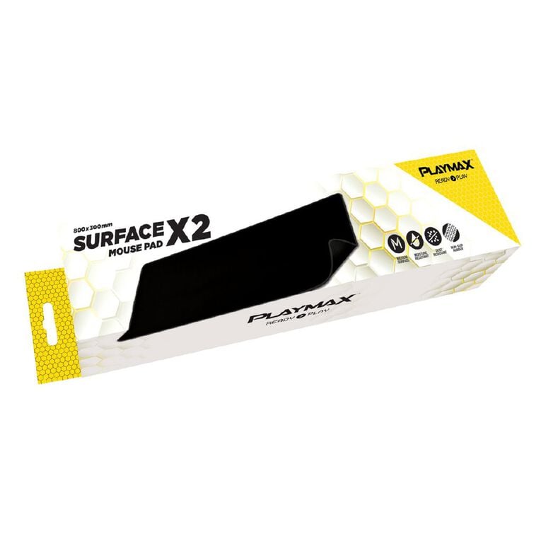 Playmax Surface X2 Black Gaming Mouse Mat - Large, Precision, Durable, Non-Slip