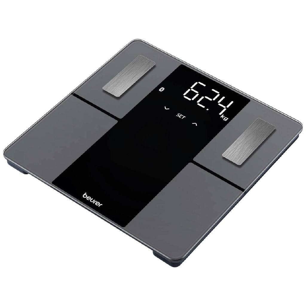 Beurer BF500 Bluetooth Smart Glass Body Fat Scale: Super Black Edition