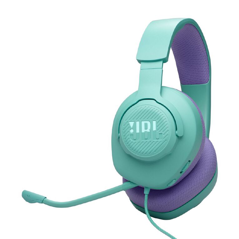 JBL Quantum 100M2 Wired Gaming Headset: Immersive Sound, Detachable Mic, Cyan