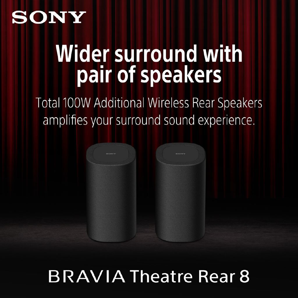 Sony Theatre Rear 8 Wireless Speakers for Soundbar, 360 Spatial Sound, Immersive Audio