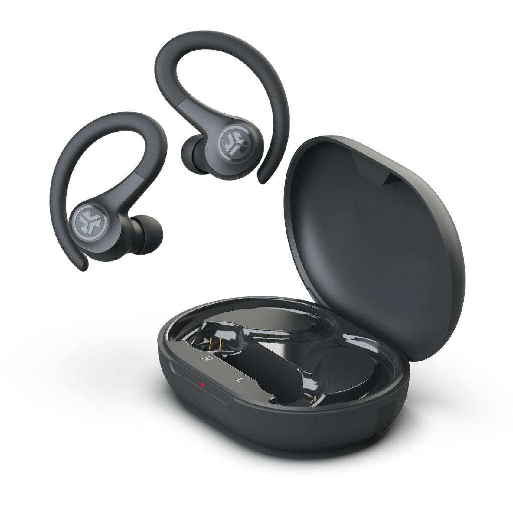 JLab Go Sport+ Graphite True Wireless Earbuds: Secure Fit, 35+ Hour Playtime