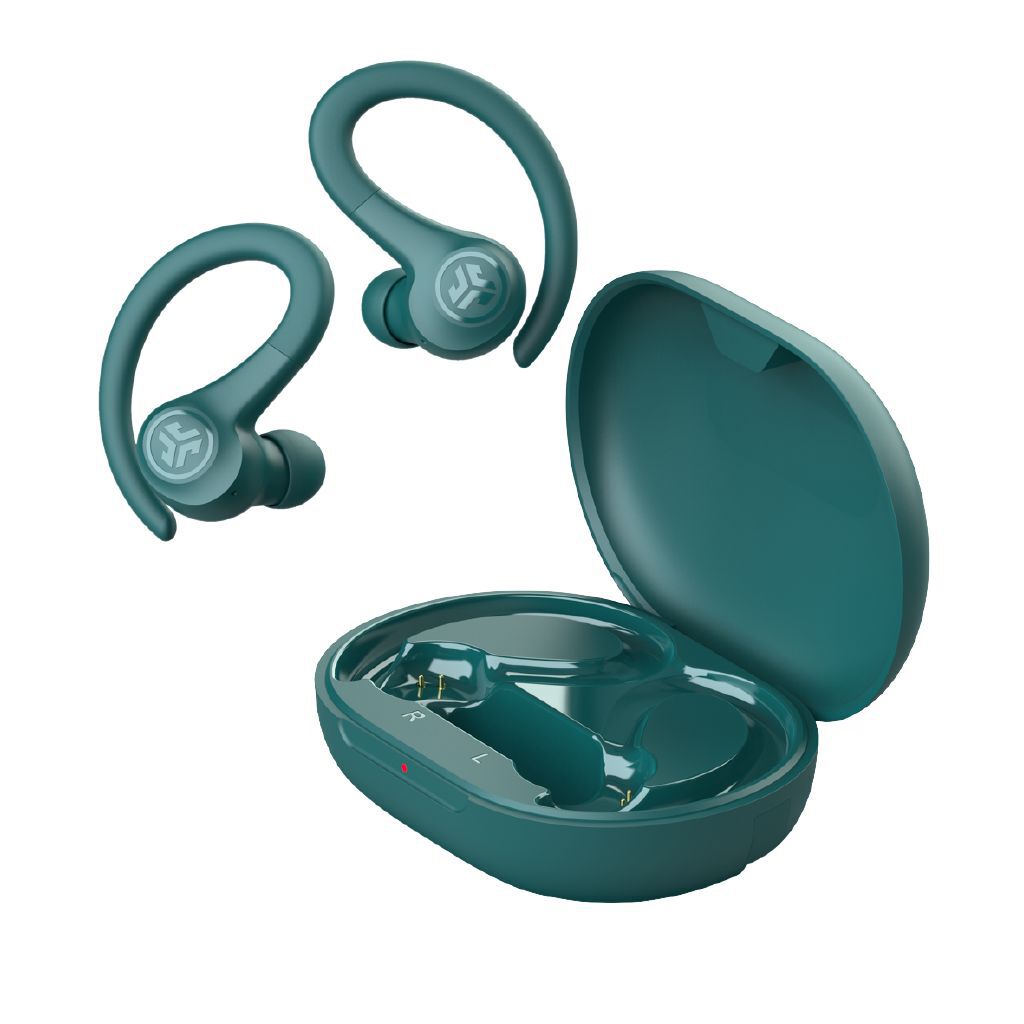 JLab Go Sport+ True Wireless Earbuds - Teal, 35+ Hours, Sweatproof, Secure Fit, Custom Sound