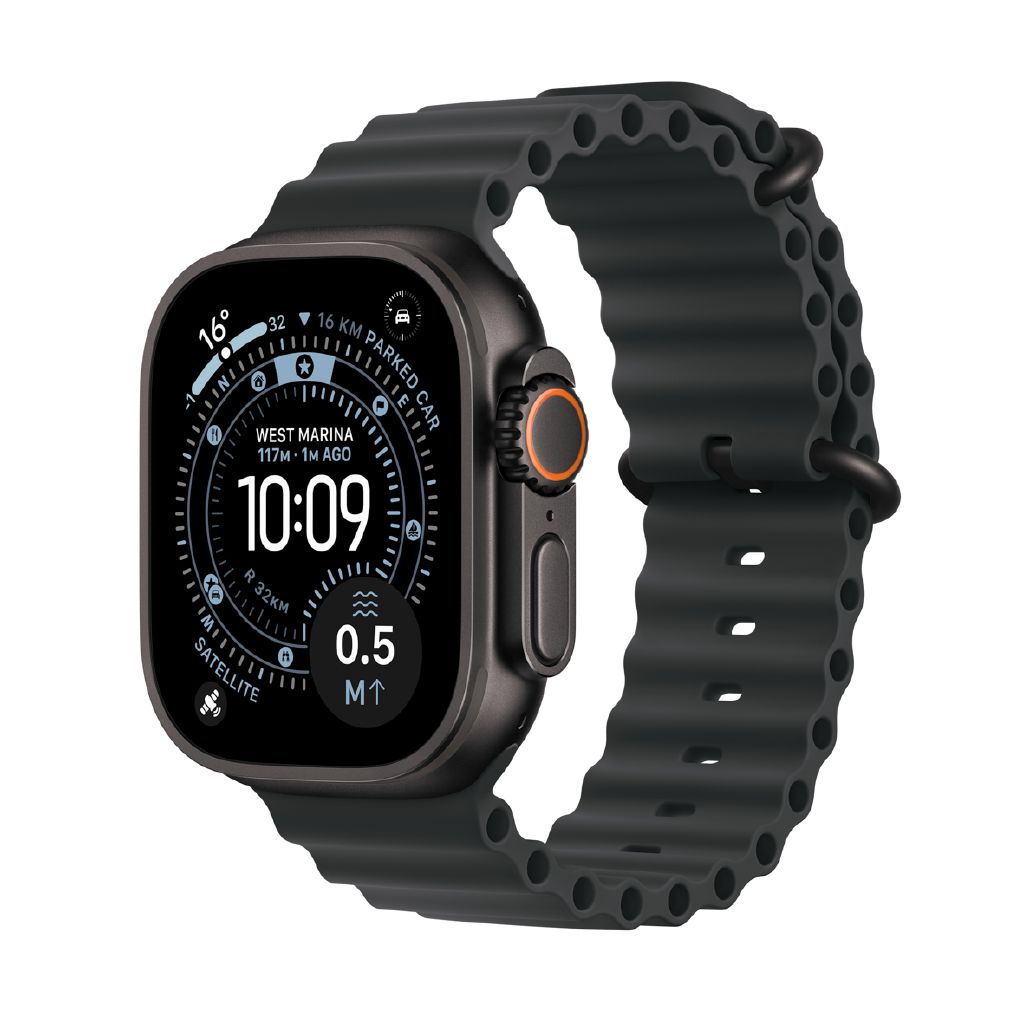 Apple Watch Ultra 3 Cellular GPS Outdoor Smartwatch, 49mm Black Titanium, Ocean Band