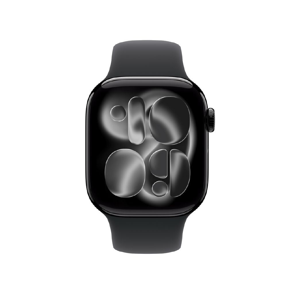 Apple Watch Series 11 GPS, 42mm Jet Black Aluminum Case, Sport Band S/M